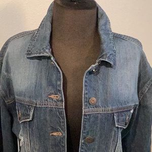 Kenzie Jeans distressed denim coat size small new with tags!